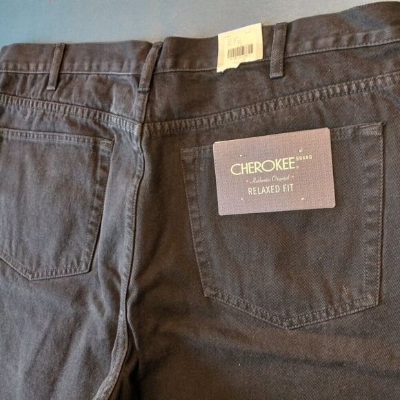 NWT Cherokee Relaxed Fit Black Cotton Mens 38 X 34 Jeans - Picture 8 of 8